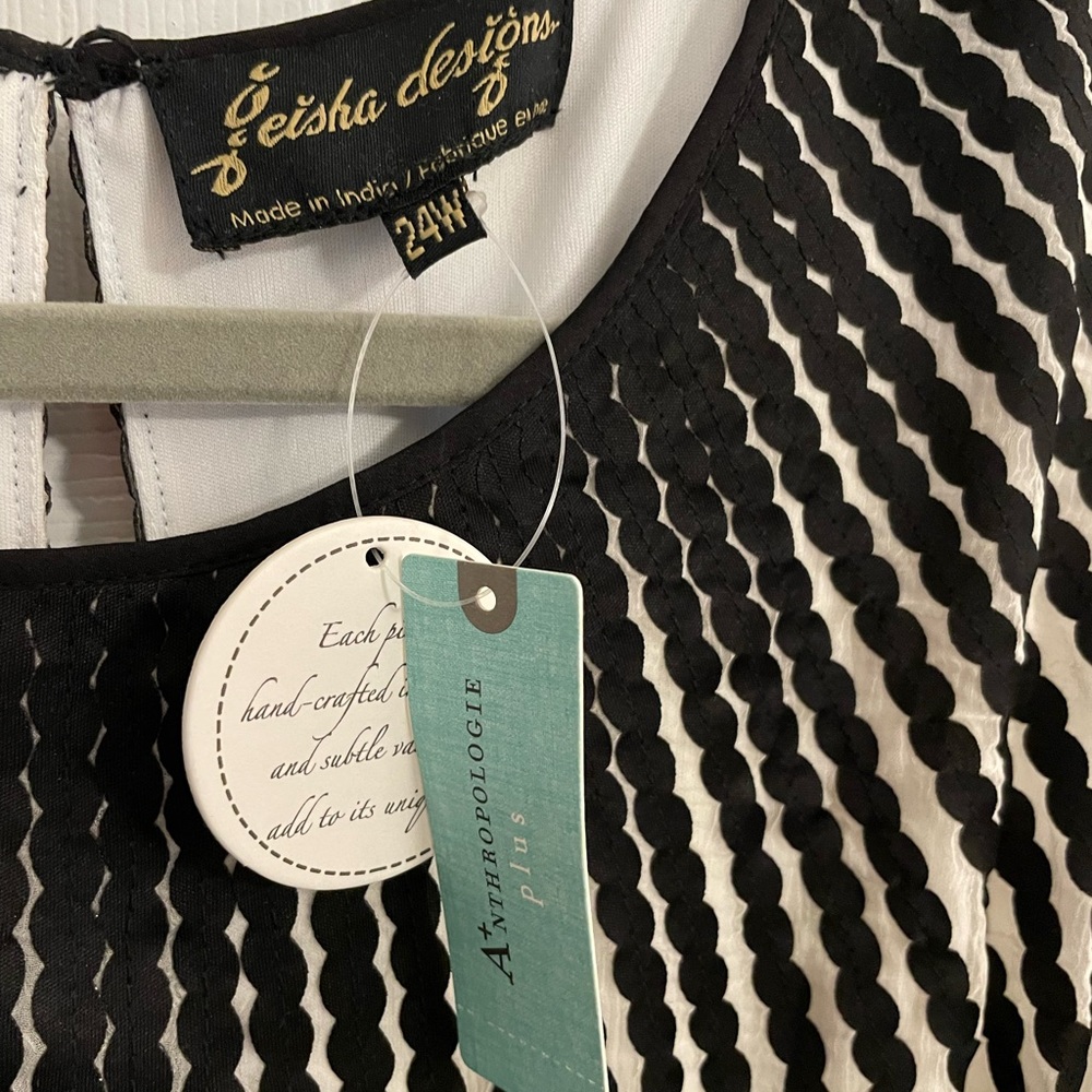Anthropologie White and Black Dress NWT - Picture 2 of 4